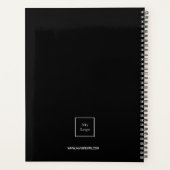 Zwart wit typografie business logo 2026 planner (Achterkant)