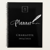 Zwart wit typografie business logo 2026 planner (Voorkant)