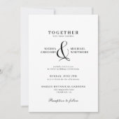 Zwart-wit Typografie Formele klassieke bruiloft Kaart (Voorkant)