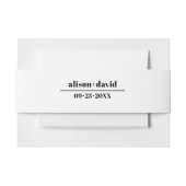 Zwart wit typografie minimalistische bruiloft uitnodigingen wikkel (Voorkant Voorbeeld)