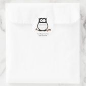 Zwart-wit Uil Sticker (Tas)
