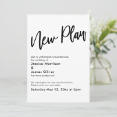 Zwart Wit Uitgesteld Bruiloft Nieuw Plan Update Ka Kaart (Staand voorkant)