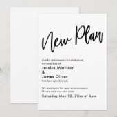 Zwart Wit Uitgesteld Bruiloft Nieuw Plan Update Ka Kaart (Voorkant / Achterkant)