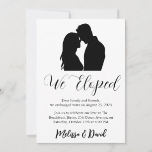zwart-wit uitnodiging voor elopement receptie