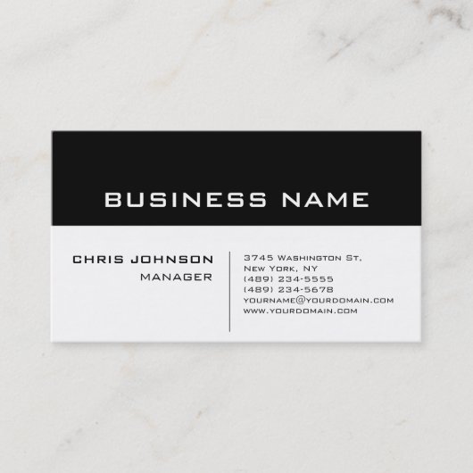 Zwart wit, uniek grafisch beheerprogramma Visiteka Visitekaartje (Voorkant)