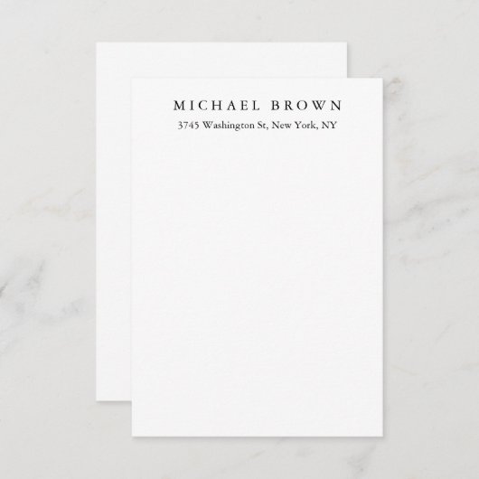 Zwart-wit Uniek Klassiek Elegant Gewoon Laagzand Informatiekaartje (Voorkant / Achterkant)