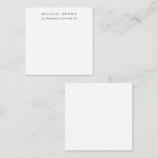 Zwart-wit Uniek Klassiek Elegant Gewoon Laagzand Informatiekaartje (Voorkant / Achterkant)