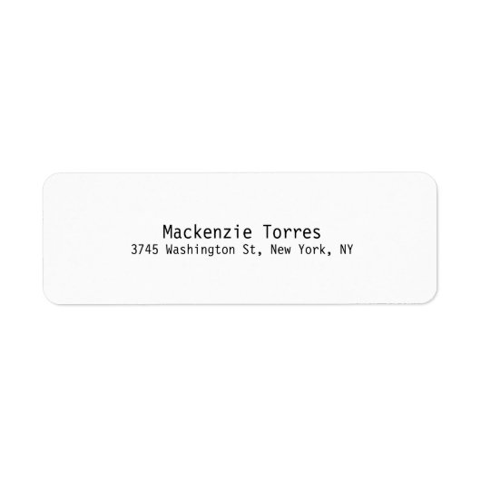 Zwart & Wit Unieke Moderne Vlakte Etiket (Voorkant)