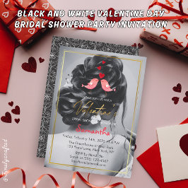 Zwart-Wit Valentijnsdag Bruidsfeest Kaart