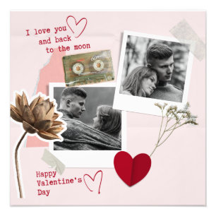 Zwart-wit valentijnsdag stel foto rode hart afdruk