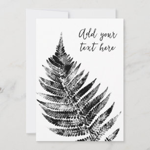 Zwart-wit Varen Leaf Print Kaart