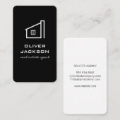 Zwart Wit Vastgoed Visitekaartje (Voorkant / Achterkant)