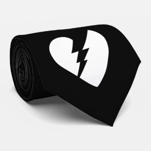 Zwart-wit vector kunst Gebroken Hart Stropdas