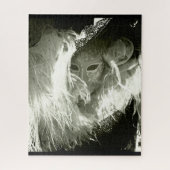 Zwart-wit Venetiaans masker Legpuzzel (Verticaal)