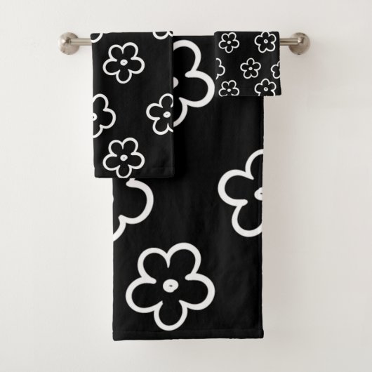 Zwart-wit ventilatorpatroon bad handdoek (Insitu)