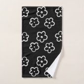 Zwart-wit ventilatorpatroon bad handdoek (Handdoek)