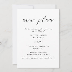 Zwart-wit Verander de Datum. Modern nieuw plan Save The Date