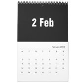 Zwart-wit ~ Veranderbaar jaar Kalender (Feb 2026)