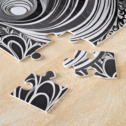 Zwart & Wit: Verbluffend Afrikaans Vrouw Silhouet Legpuzzel (Zijkant)