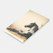 Zwart-wit verf paard post-it® notes (Schuin)
