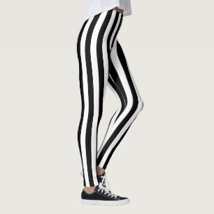 Zwart-wit vertaal streeppatroon leggings