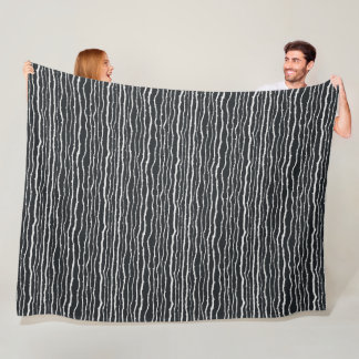Zwart-wit vertakt horizontaal patroon fleece deken