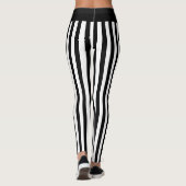 Zwart-wit Vertical Stripe Halloween kostuum Leggings (Achterkant)