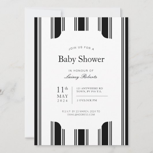 zwart-wit verticale regentenstreep kaart (Voorkant)