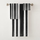 Zwart-wit verticale streepverfkwast bad handdoek (Insitu)