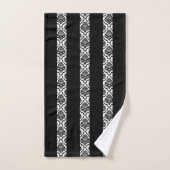 Zwart-wit verticale strepen en damast bad handdoek (Handdoek)