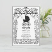 Zwart-wit  vervoer Deco Baby shower Kaart (Staand voorkant)