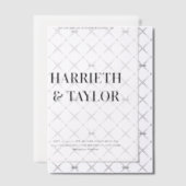 Zwart-wit Vet Gecentreerd Monogram Trouwen Vellum Uitnodigingen (Offset (Uitnodiging))