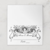 Zwart-wit Victoriaans Cherubs bruiloft (Buitenkant ongevouwen)