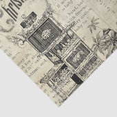 Zwart-wit Victoriaans kachel Poinsettia Tissuepapier (Detail)