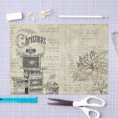 Zwart-wit Victoriaans kachel Poinsettia Tissuepapier (Craft)