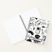 Zwart-wit videogamepatroon notitieboek (Binnen)