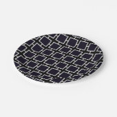 Zwart & Wit Vierkant Chic Geometrische Partij Bord (Gekanteld)