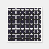 ZWART & WIT Vierkant Chique Verjaardags Servetten (Voorkant)