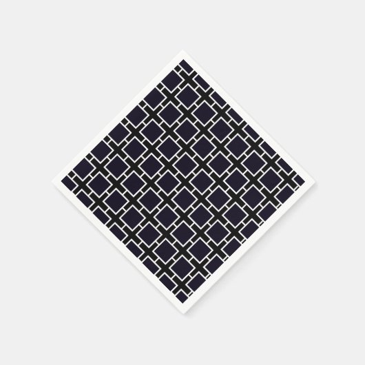 ZWART & WIT Vierkant Chique Verjaardags Servetten (Hoek)