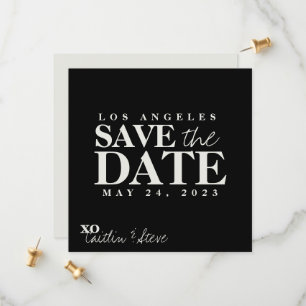Zwart-wit vierkant save the date