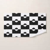 Zwart-wit vierkant vierkant vierkant patroon bad handdoek (Handdoek)