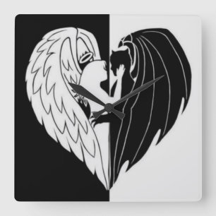 Zwart/Wit Vierkante Klok