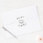 zwart-wit vierkante sticker (Envelop)