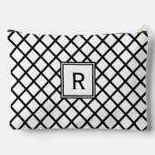 Zwart-wit vierkanten geometrisch patroon etui (Achterkant)