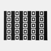 Zwart & Wit Vierkanten Moderne 4Layla Deurmat (Voorkant)