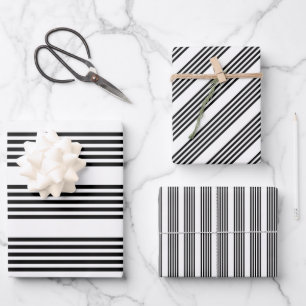 Zwart-wit vijf strips inpakpapier vel