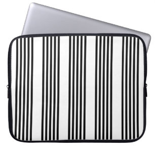 Zwart-wit vijf strips laptop sleeve