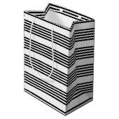 Zwart-wit vijf strips medium cadeauzakje (Achterkant Gekanteld)