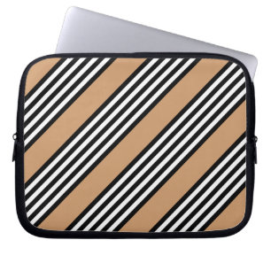 Zwart-wit vijf strips met ttan laptop sleeve