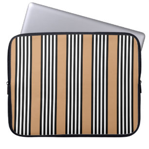 Zwart-wit vijf strips met ttan laptop sleeve